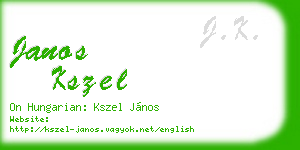 janos kszel business card